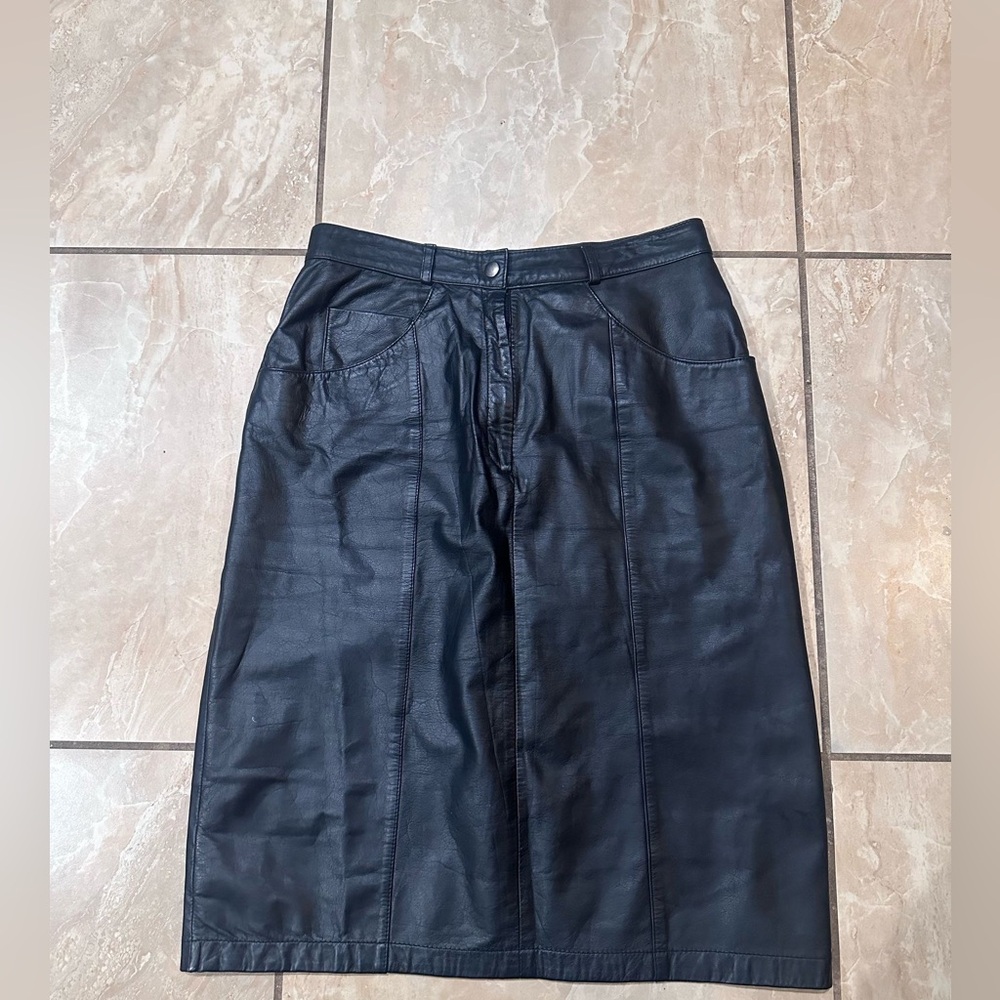 Vintage Calliope Leather Works Leather Skirt Size 12